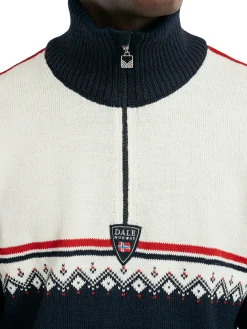 Dale of Norway Lahti Men's Knit Sweater Navy Off White Raspberry Cheap