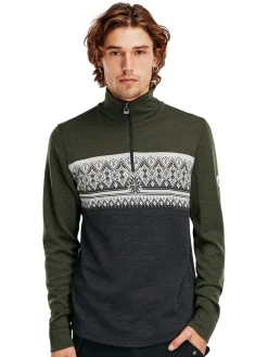 Dale of Norway Moritz Basic Men's Sweater - Superfine Merino Darkgreen Darkcharcoal Offwhit Best