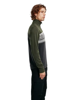 Dale of Norway Moritz Basic Men's Sweater - Superfine Merino Darkgreen Darkcharcoal Offwhit Best