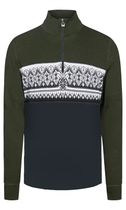 Dale of Norway Moritz Basic Men's Sweater - Superfine Merino Darkgreen Darkcharcoal Offwhit Best