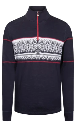 Dale of Norway Moritz Basic Men's Sweater - Superfine Merino Navy White Raspberry Sale