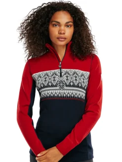 Dale of Norway Moritz Basic Women's Sweater - Superfine Merino Raspberry Navy Offwhite New