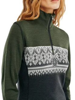 Dale of Norway Moritz Basic Women's Sweater - Superfine Merino Darkgreen Darkcharcoal Offwhit Shop
