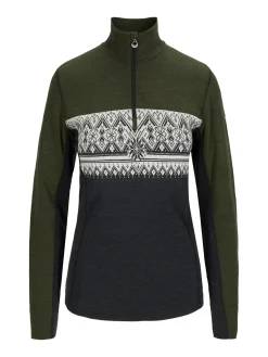 Dale of Norway Moritz Basic Women's Sweater - Superfine Merino Darkgreen Darkcharcoal Offwhit Shop