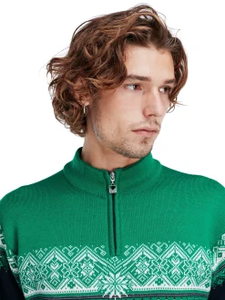 Dale of Norway Moritz Men's Sweater - Merino Wool Navy Brightgreen Flash Sale