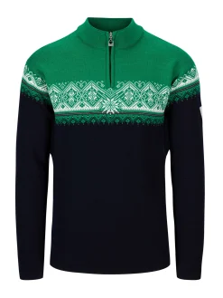 Dale of Norway Moritz Men's Sweater - Merino Wool Navy Brightgreen Flash Sale