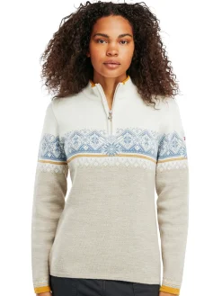 Dale of Norway Moritz Women's Sweater - Merino Wool Sand Offwhite Blueshadow Outlet