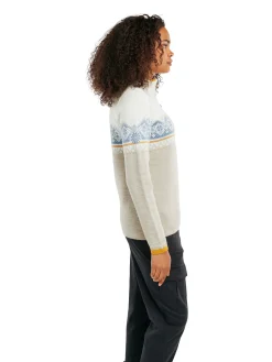 Dale of Norway Moritz Women's Sweater - Merino Wool Sand Offwhite Blueshadow Outlet