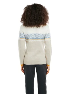 Dale of Norway Moritz Women's Sweater - Merino Wool Sand Offwhite Blueshadow Outlet