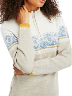 Dale of Norway Moritz Women's Sweater - Merino Wool Sand Offwhite Blueshadow Outlet