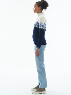 Dale of Norway Moritz Women's Sweater - Merino Wool Navy White Ultramarine Store