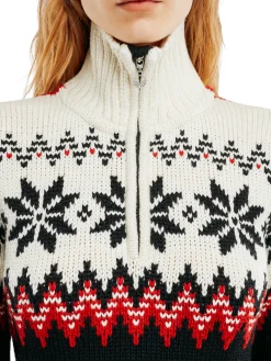 Dale of Norway Myking Women's Sweater - Merino Wool Black Raspberry Offwhite Fashion