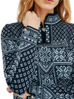 Dale of Norway Peace Women's Knit Sweater Navy Iceblue Cheap