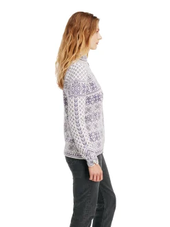 Dale of Norway Peace Women's Knit Sweater Offwhite Darkpurple Cheap