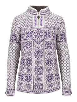 Dale of Norway Peace Women's Knit Sweater Offwhite Darkpurple Cheap