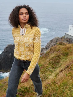 Dale of Norway Peace Women's Knit Sweater Mustard Flash Sale