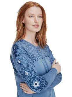 Dale of Norway Rosendal Women's Jacket Blueshadow Indigo Offwhite Hot