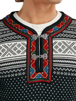 Dale of Norway Setesdal Sweater - Norwegian Wool Black Offwhite Clearance