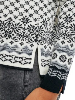 Dale of Norway Solfrid Women's Jacket - Merino Wool Off White Black Schiefer Grau Hot