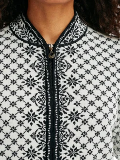 Dale of Norway Solfrid Women's Jacket - Merino Wool Off White Black Schiefer Grau Hot