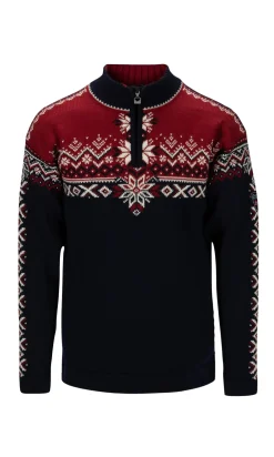 Dale of Norway 140Th Anniversary Men's Sweater - Norwegian Wool Navy Red Rose Offwhite Cheap