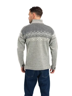 Dale of Norway 140Th Anniversary Men's Sweater - Norwegian Wool Lightcharcoal Smoke Offwhite New