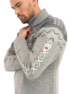 Dale of Norway 140Th Anniversary Men's Sweater - Norwegian Wool Lightcharcoal Smoke Offwhite New