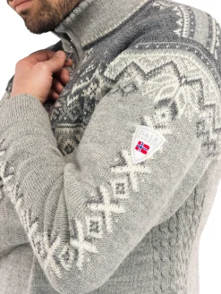 Dale of Norway 140Th Anniversary Men's Sweater - Norwegian Wool Lightcharcoal Smoke Offwhite New