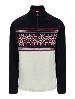 Dale of Norway Tindefjell Basic Men's Merino Wool Basic Sweater Navy Offwhite Raspberry Sale