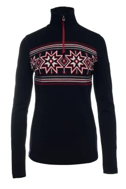 Dale of Norway Tindefjell Basic Women's Merino Wool Basic Sweater Navy Raspberry Offwhite Flash Sale