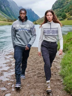 Dale of Norway Tindefjell Basic Women's Merino Wool Basic Sweater Offwhite Navy Smoke Sale