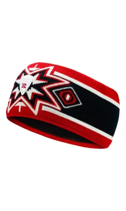 Dale of Norway Tindefjell Unisex Merino Wool Headband Navy Raspberry Offwhite New