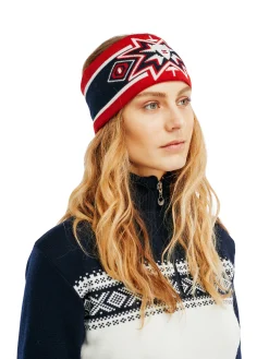 Dale of Norway Tindefjell Unisex Merino Wool Headband Navy Raspberry Offwhite New