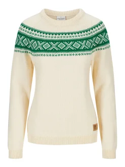 Dale of Norway Vagsoy Women's Wool Sweater Offwhite Brightgreen New