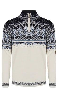 Dale of Norway Vail Men's Sweater - Norwegian Wool Offwhite Smoke Midnightnavy Outlet