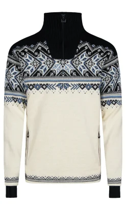 Dale of Norway Vail Weatherproof Men's Sweater - Norwegian Wool Offwhite Smoke Navy Blue Online