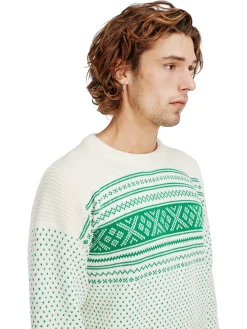 Dale of Norway Valloy Men's Wool Sweater Offwhite Brightgreen New