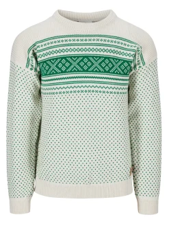 Dale of Norway Valloy Men's Wool Sweater Offwhite Brightgreen New
