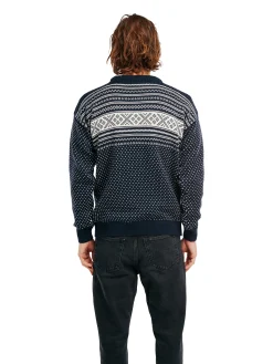 Dale of Norway Valloy Men's Wool Sweater Navy Offwhite Clearance
