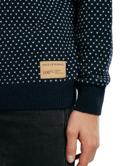 Dale of Norway Valloy Men's Wool Sweater Navy Offwhite Clearance