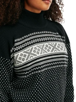 Dale of Norway Valloy Women's Wool Sweater Black Offwhite Hot