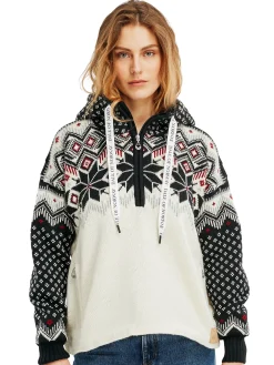 Dale of Norway Vilja Weatherproof Women's Hoodie - Norwegian Wool Offwhite Black Redrose Outlet