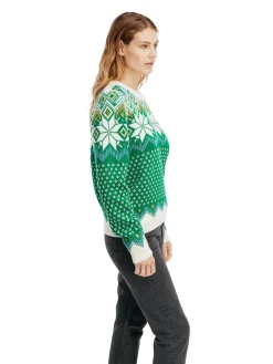 Dale of Norway Vilja Women's Knit Sweater Brightgreen Offwhite Cheap