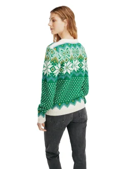 Dale of Norway Vilja Women's Knit Sweater Brightgreen Offwhite Cheap