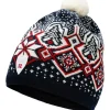 Dale of Norway Winterland Unisex Merino Wool Hat Navy Offwhite Raspberry Hot
