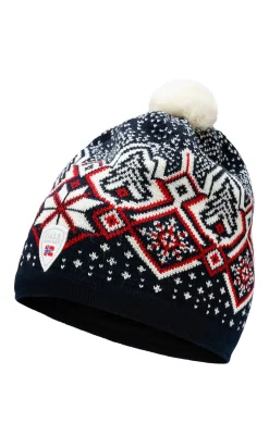 Dale of Norway Winterland Unisex Merino Wool Hat Navy Offwhite Raspberry Hot